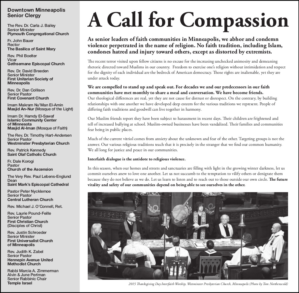 Downtown Clergy Interfaith ad